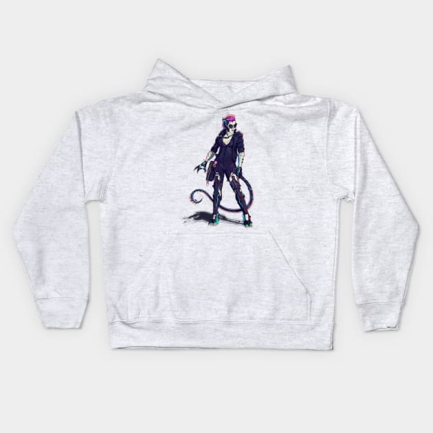 cyberpunk catwoman Kids Hoodie by Kotolevskiy